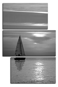 Obraz na plátně - Loď při západu slunce - obdélník 7247QD (90x60 cm)