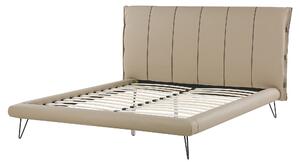 Béžová postel z umělé kůže 160 x 200 cm BETIN