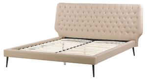 Eko kožená postel 160 x 200 cm béžová ESSONNE