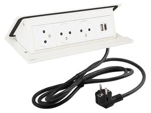 LEGRAND PopUp, 2x230V, 3x230V, 1x USB A/C, elektrická zásuvka, 492656 bílá matná