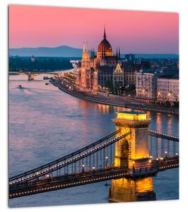 Obraz - Panorama města, Budapešť, Maďarsko (30x30 cm)