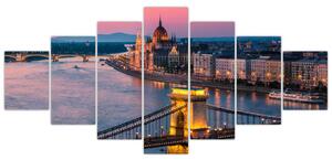 Obraz - Panorama města, Budapešť, Maďarsko (210x100 cm)