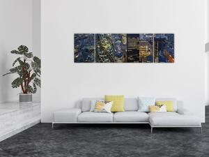 Obraz - Večerní panorama Londýna (170x50 cm)