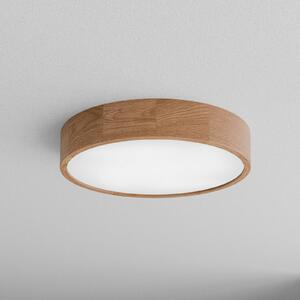 TEMAR LIGHTING Stropní světlo Cleo DR475, IP54, Ø 47,5 cm, dubové dřevo, E27, stmívatelný, Světlé dřevo, Koupelna, Dřevo
