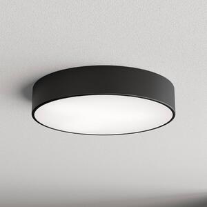 TEMAR LIGHTING Stropní světlo Cleo 400, černé, senzor, IP54, Ø 40 cm, kov, Černá, Chodba, kov, Moderní
