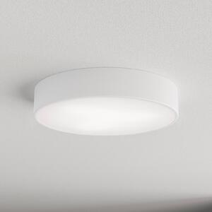 TEMAR LIGHTING Stropní světlo Cleo 400, bílé, senzor, IP54, Ø 40 cm, kov, Bílá / opál, Chodba, kov, Moderní