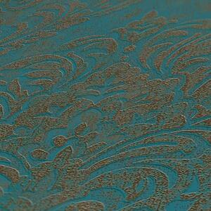 A.S. Création | Vliesová tapeta na zeď Metropolitan Stories 3 Travel 39112-4 | 0,53 x 10,05 m | modrá, metalická, bronzová, vining ivy