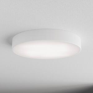 TEMAR LIGHTING Stropní světlo Cleo 500, bílé, senzor, IP54, Ø 50 cm, kov, Bílá / opál, Chodba, kov, Moderní