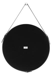 Černé kulaté zrcadlo s koženou rukojetí ESHA Průměr zrcadla: 40 cm
