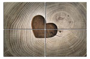 Obraz na plátně - Srdce na dřevěném pozadí 1207E (150x100 cm)