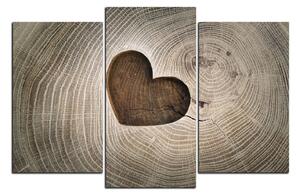 Obraz na plátně - Srdce na dřevěném pozadí 1207C (150x100 cm)