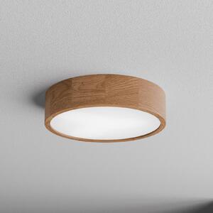TEMAR LIGHTING Stropní světlo Cleo DR375, IP20, senzor, Ø 38 cm, dubové dřevo, Světlé dřevo, Obývací pokoj / jídelna, Dřevo