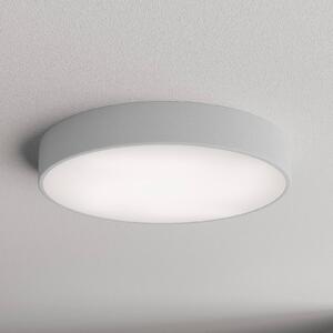 TEMAR LIGHTING Stropní světlo Cleo 500, šedé, senzor, IP54, Ø 50 cm, kov, Hliník / šedá / zinek, Chodba, kov, Moderní