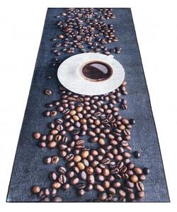 Makro Abra Kusový koberec do kuchyně KITCHEN 3338 Kafe protiskluzový černý tmavě modrý Rozměr: 80x300 cm