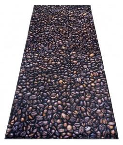 Makro Abra Kusový koberec do kuchyně KITCHEN 33400 Zrnková káva protiskluzový hnědý Rozměr: 60x200 cm