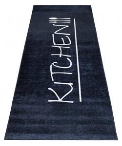 Makro Abra Kusový koberec do kuchyně KITCHEN 23470 protiskluzový černý tmavě modrý Rozměr: 80x200 cm