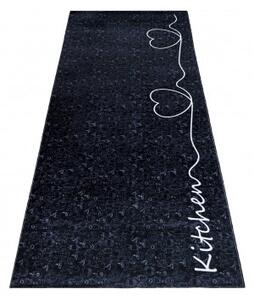 Makro Abra Kusový koberec do kuchyně KITCHEN 46750 Tea Coffee protiskluzový černý Rozměr: 60x200 cm