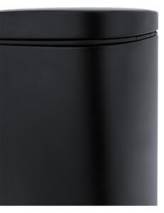 Odpadkový koš 5l černý do koupelny oblé hrany nášlapný s obdélníkovým víkem NIMCO KOS 8005-90