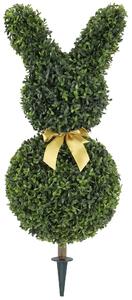 HOMCOM umělý buxus ve tvaru králíka, 83 cm – umělá rostlina s kolíkem do obýváku, ložnice, kanceláře a zahrady | Aosom