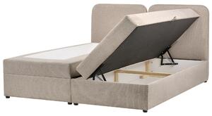 Kontinentální postel s úložným prostorem CHANCELLOR Tkanina Taupe 180 x 200 cm