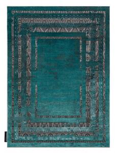 Koberec DE LUXE 1516 Ramka vintage - strukturální - zelený / antracit