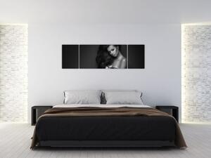 Obraz - Černobílý portrét svůdné ženy (170x50 cm)