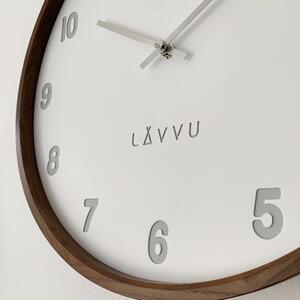 Továrna na čas Tmavé dřevěné bílé hodiny LAVVU FADE LCT4061