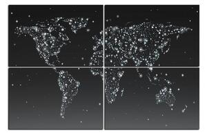 Obraz na plátně - Zářící mapa světa 1213QD (90x60 cm)