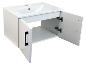 Koupelnová skříňka s keramickým umyvadlem Agria II W 60 - bílá