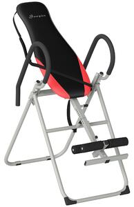 SPORTNOW skládací invertovací lavice z oceli, nastavitelná 0–90°, nastavitelná opora kotníků, bezpečnostní pás, protiskluzové nohy, nosnost 120 kg | A