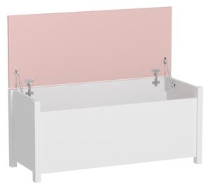 Truhla na hračky Luna LN10, Barva: bílá / bílá + růžová 5902928146448