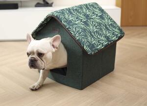 Domek pro psy - 42x39x47 cm (Měkký útulný šedomodrý domek pro psy. Rozměry 42x39x47 cm.)