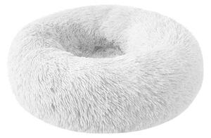 Bílý fluffy pelíšek - 58x58x14 cm (Bílý fluffy pelíšek vyrobený z příjemného hřejivého plyše. Rozměry pelíšku jsou 58x58x14 cm.)