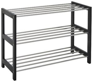 REGÁL NA BOTY, černá, barvy stříbra, 77.8/55.8/34.4 cm Carryhome - Online Only šatny & botníky, Online Only