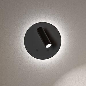 Paulmann LED nástěnné bodové svítidlo na akumulátor Kiora, černý, výška 20 cm, stmívač, stmívatelný, Černá, Obývací pokoj / jídelna, kov, Moderní, Nástěnné svítidlo
