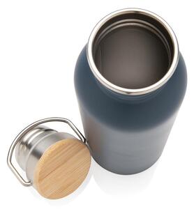 Nerezová láhev s bambusovým víčkem, 710ml, XD Design, modrá
