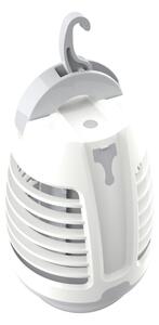 LED Přenosná nabíjecí lampa s lapačem hmyzu LED/5W/1800 mAh IPX4 bílá/šedá