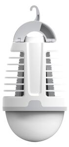 LED Přenosná nabíjecí lampa s lapačem hmyzu LED/5W/1800 mAh IPX4 bílá/šedá