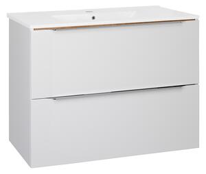 Koupelnová skříňka s keramickým umyvadlem Amanda W 80, bílá