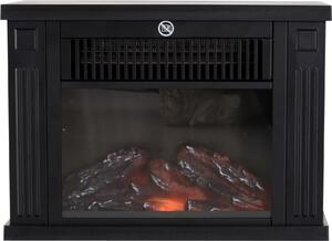 Moonbite Elektrický krb 34 × 17 × 25 cm, model 5, nástěnný krb, lze umístit i samostatně, s efektem plamene, topný ventilátor 600/1200 W, lze ovládat samostatně, plast, černá barva