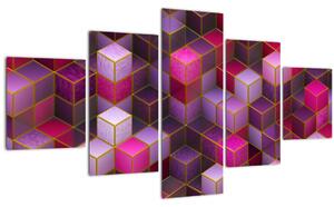 Obraz fialových kostek (125x70 cm)