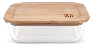 Skleněný svačinový box s bambusovým víkem, 1,050l, Iris Barcelona