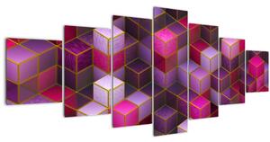 Obraz fialových kostek (210x100 cm)