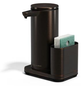 Simplehuman bezdotykový dávkovač – 414 ml + držák na houbičku, černohnědá bronzová ocel