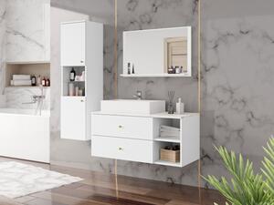Koupelnový nábytek Kiegi II, Barva: biały mat / biały mat + marmur bianco, Sifon k umyvadlu: ano, Umyvadlo: ano Mirjan24 5903211320125