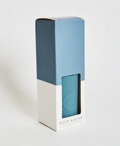Skleněná lahev se silikonovým rukávem, 1l, Neon Kactus, modrá