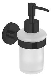 Aqualine - Nástěnný dávkovač mýdla SAMBA 150 ml mléčné sklo/matná černá