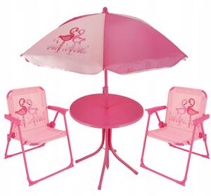 Dětský set zahradního nábytku FLAMINGO růžový