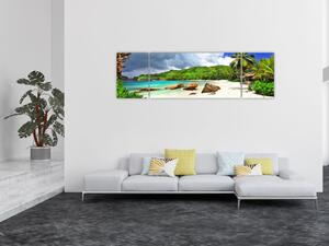 Obraz - Seychely, pláž Takamaka (170x50 cm)