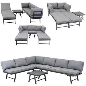 Set zahradního nábytku LOUNGEA šedý / černý